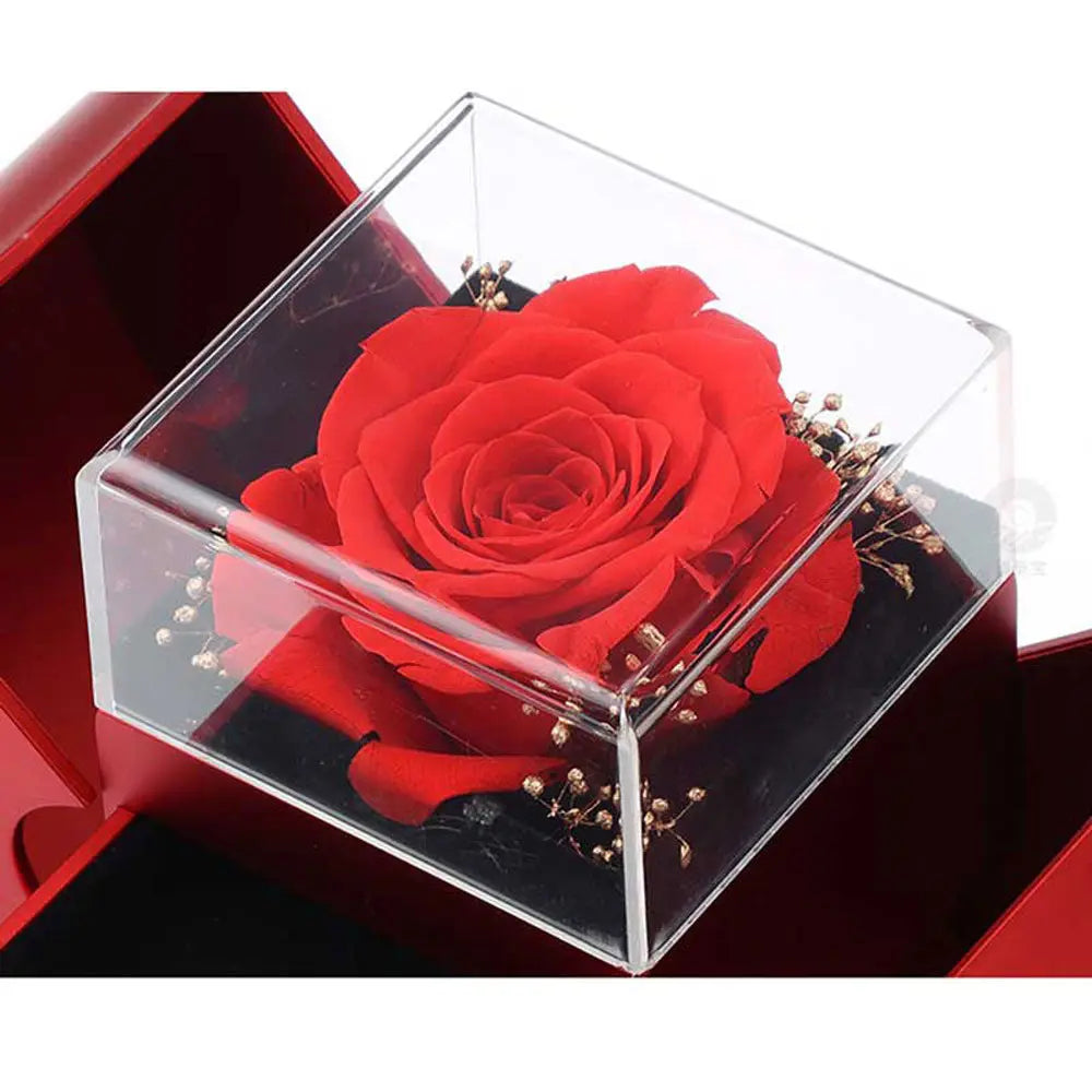 Box Red Apple Christmas Gift Necklace Eternal Rose Babel.Fashion