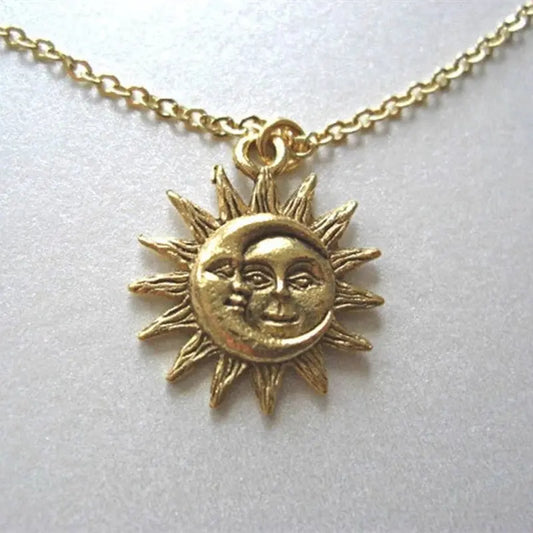 Sun Moon Pendant Necklace BABYLON FASHION