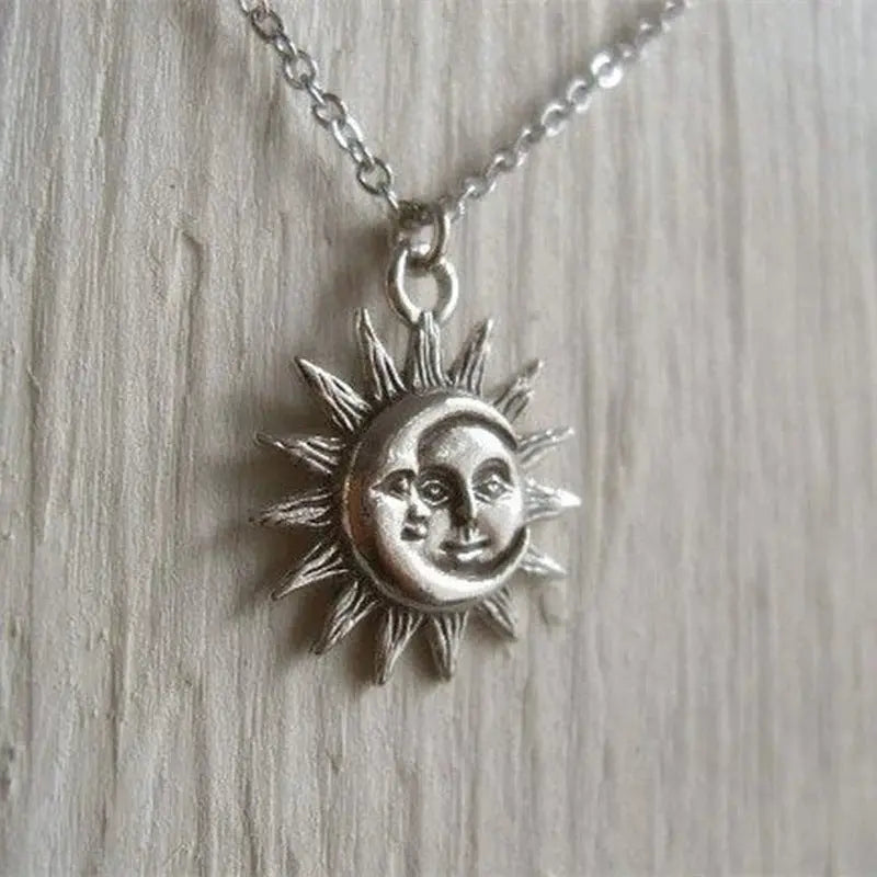 Sun Moon Pendant Necklace BABYLON FASHION