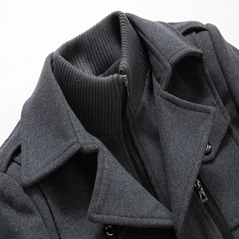 Coat cotton woolen men's jacket - clothing men's- BABYLON FASHION Babylon.Fashion