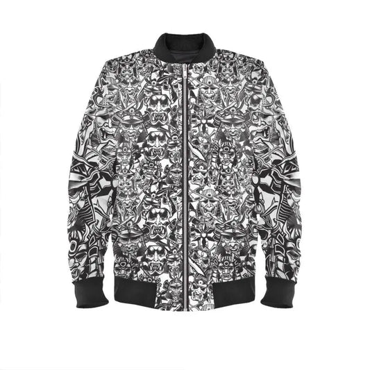 Mens Bomber Jacket Black Samurai - Mens Bomber Jacket- Contrado Babylon.Fashion