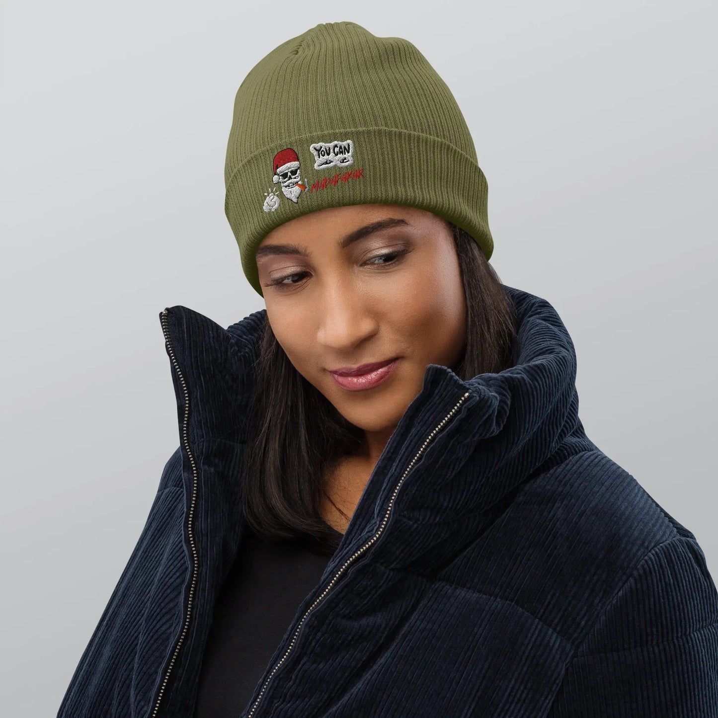 Organic ribbed beanie christmas - Olive Green - Babylon.Fashion Babylon.Fashion